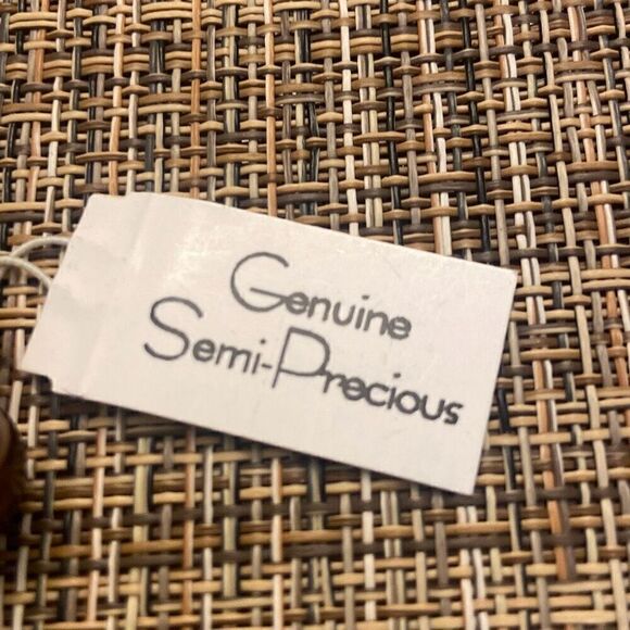 Genuine Semi-Precious Stone Stretch Bracelet Turquoise Green Brown Made in USA - Picture 6 of 7